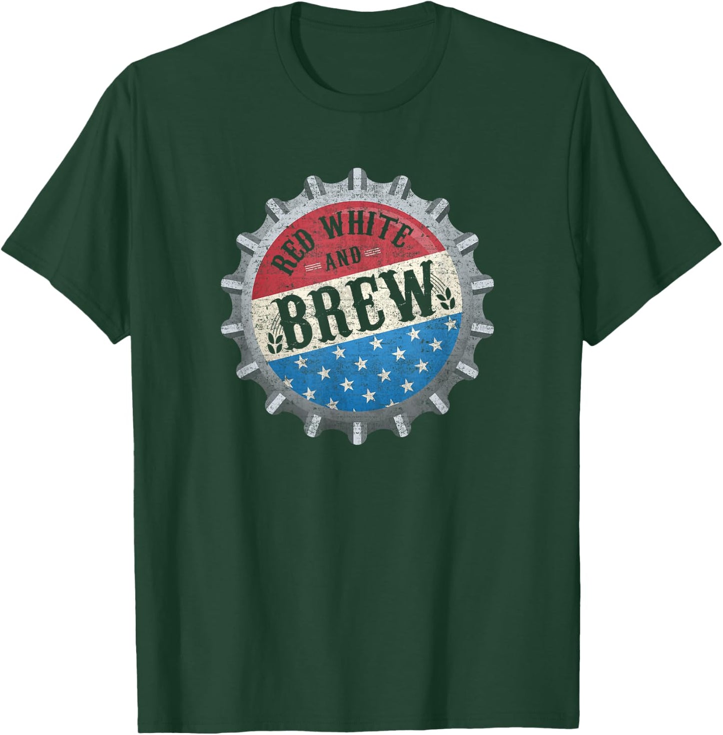 Red White And Brew 4th Of July Craft Beer Father T-Shirt - T-Shirt | Forest