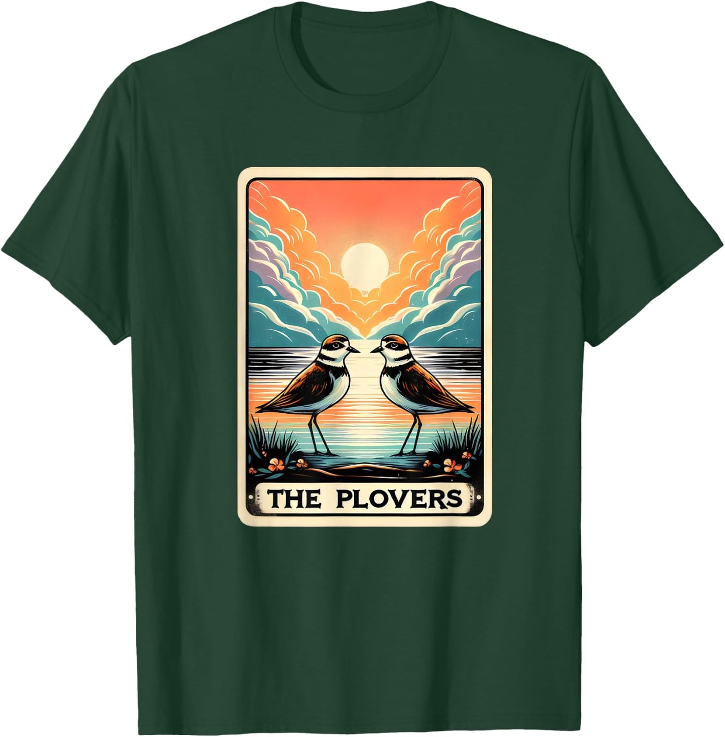 The Piping Plovers Bird Watcher Lovers Funny Tarot Card Pun T-Shirt - T-Shirt | Forest