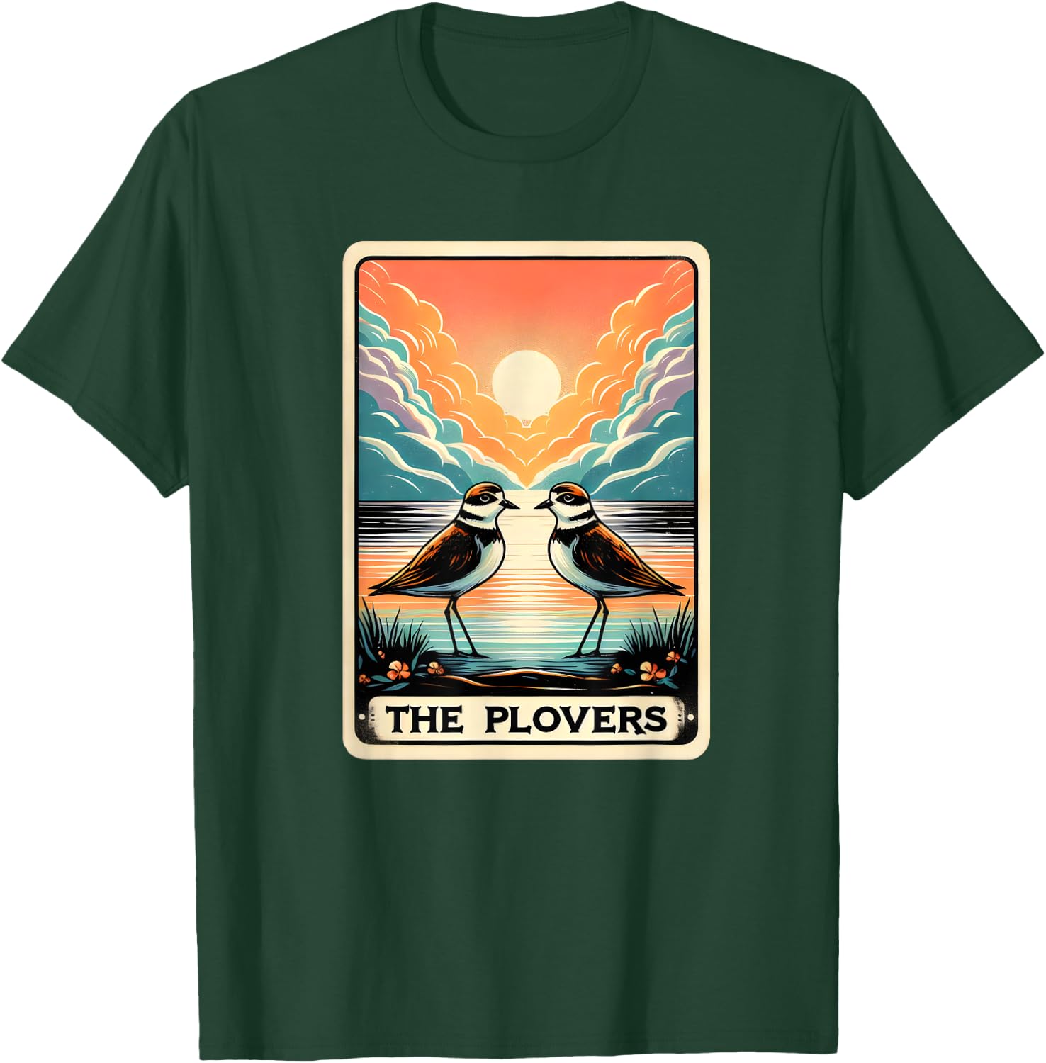 The Piping Plovers Bird Watcher Lovers Funny Tarot Card Pun T-Shirt - T-Shirt | Forest