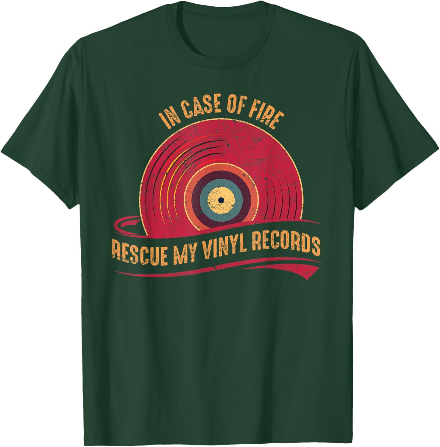 Vinyl Records Collector Audiophile Geek Retro Music Lover DJ T-Shirt - T-Shirt | Forest