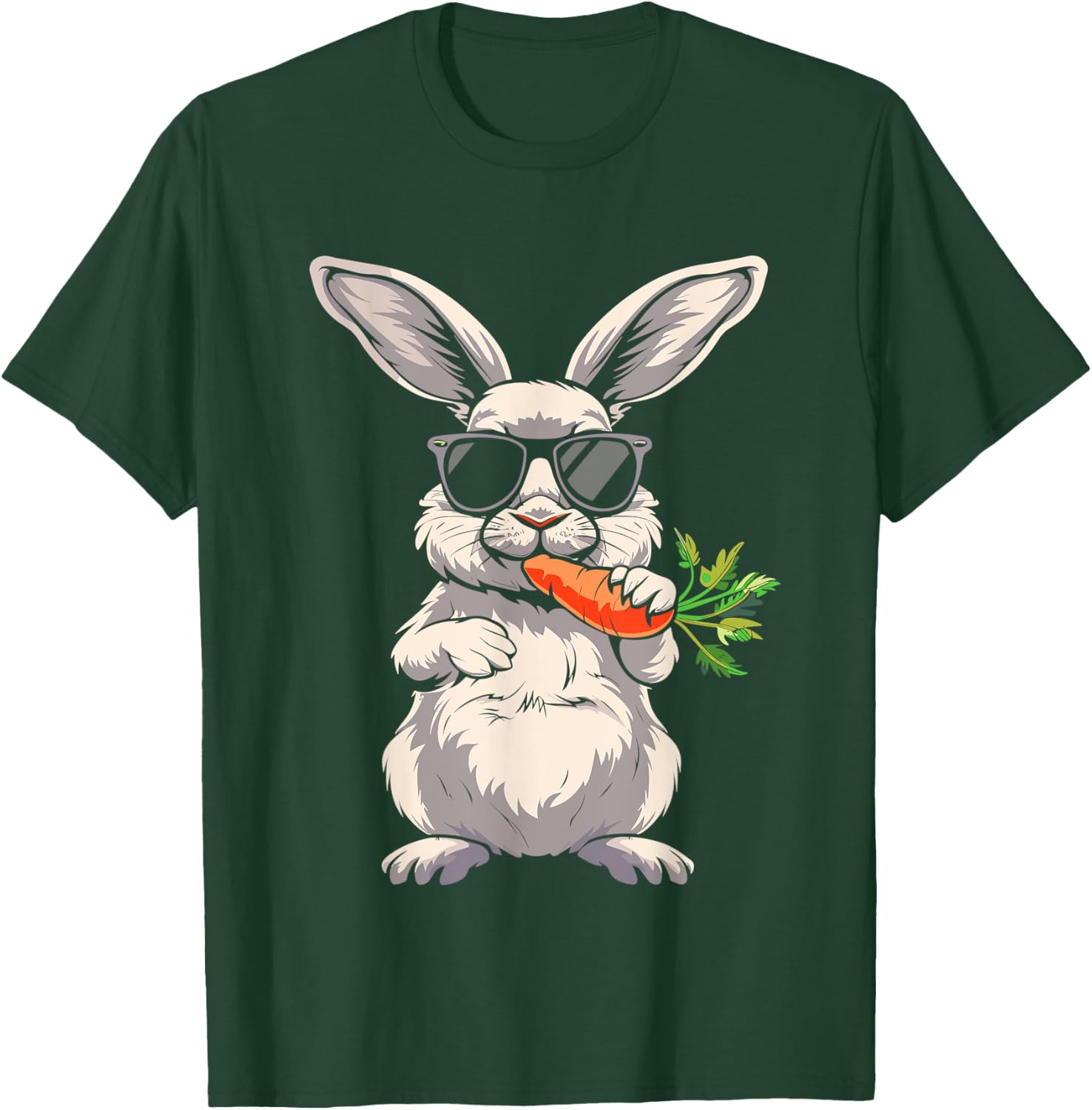 Cool Rabbit Face With Sunglasses Carrot Bunny For Boys Men T-Shirt - T-Shirt | Forest