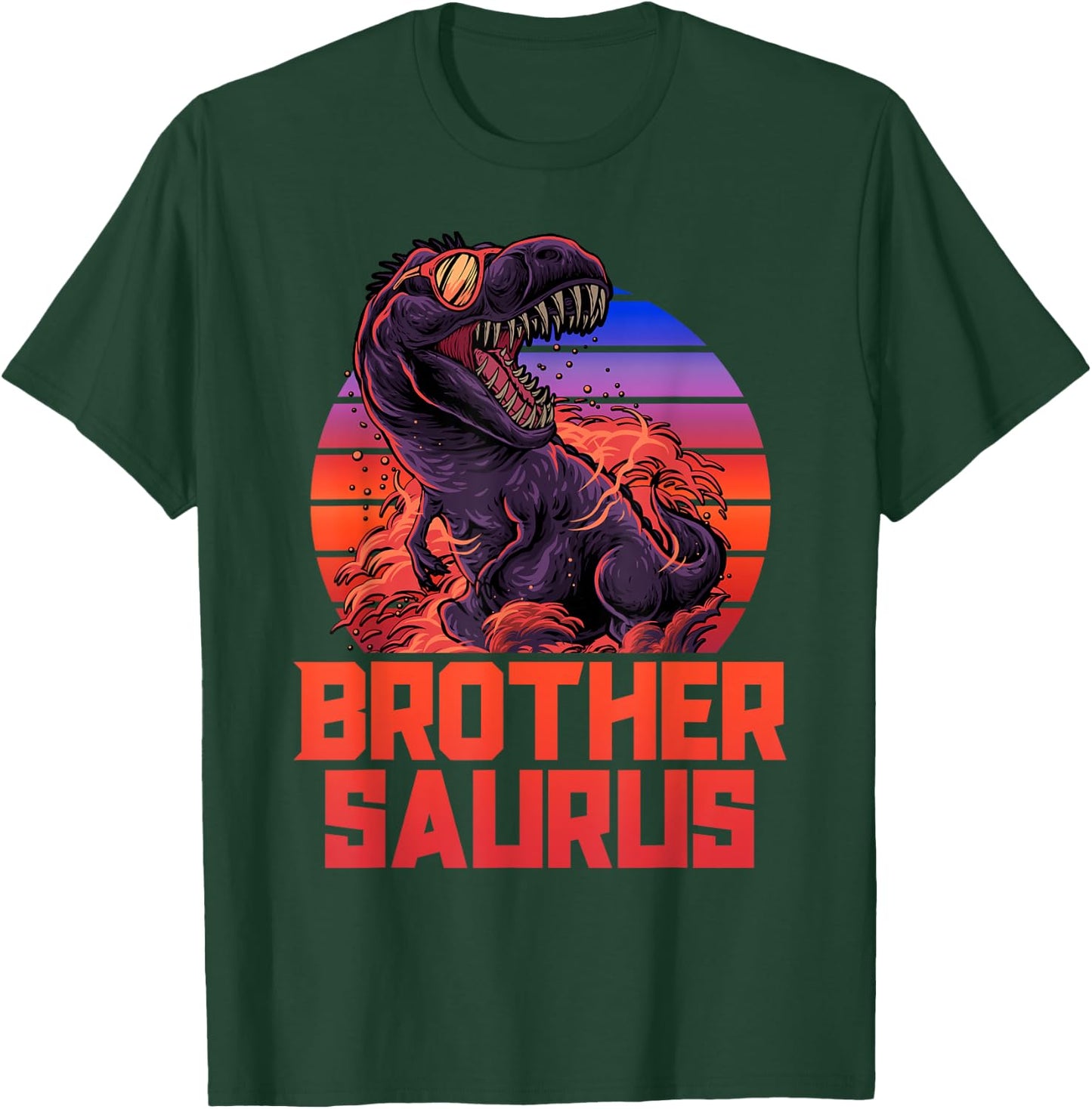 Brothersaurus T-Rex Shirt Brother Saurus Retro 80s Dinosaur T-Shirt - T-Shirt | Forest