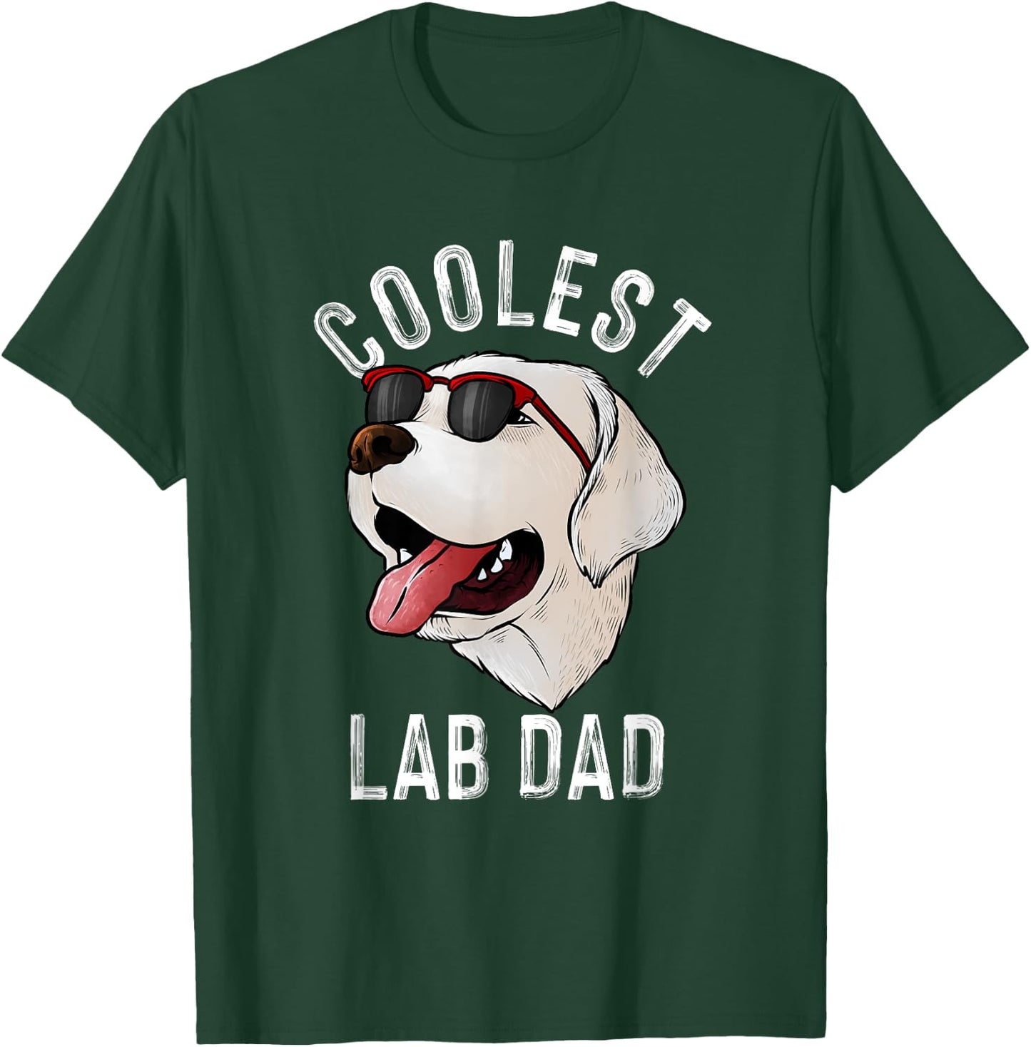 Funny Coolest Lab Dad Gift White Labrador Dog Lover Men T-Shirt - T-Shirt | Forest
