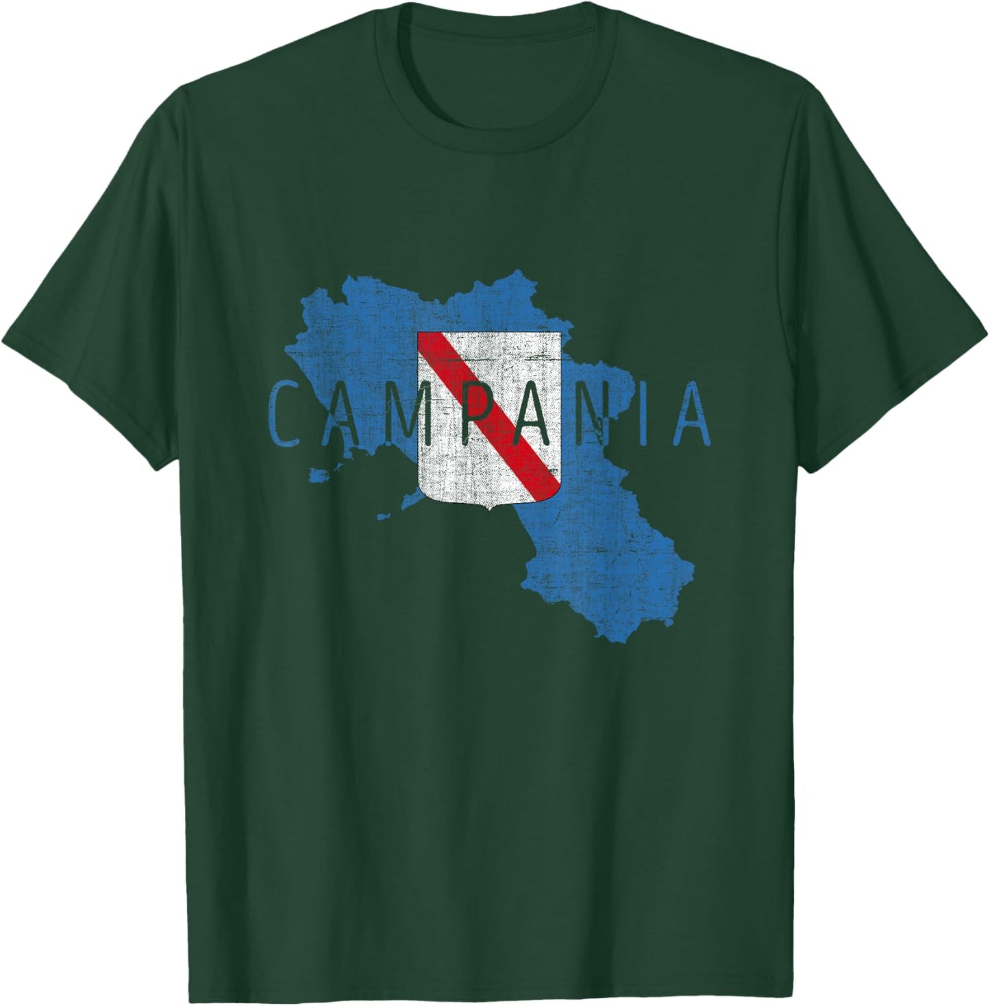 Campanian Map Word Art - Campania Italy Souvenir T-Shirt - T-Shirt | Forest