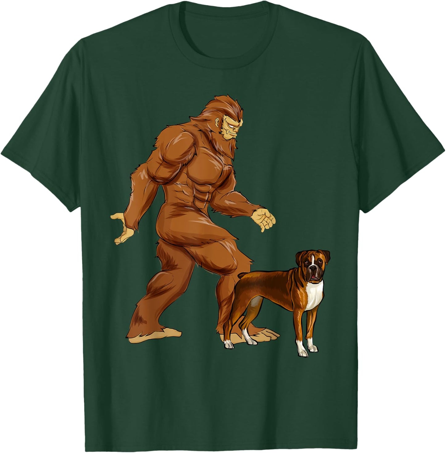 Funny Bigfoot Walking Boxer Sasquatch Dog Women Kids T-Shirt - T-Shirt | Forest