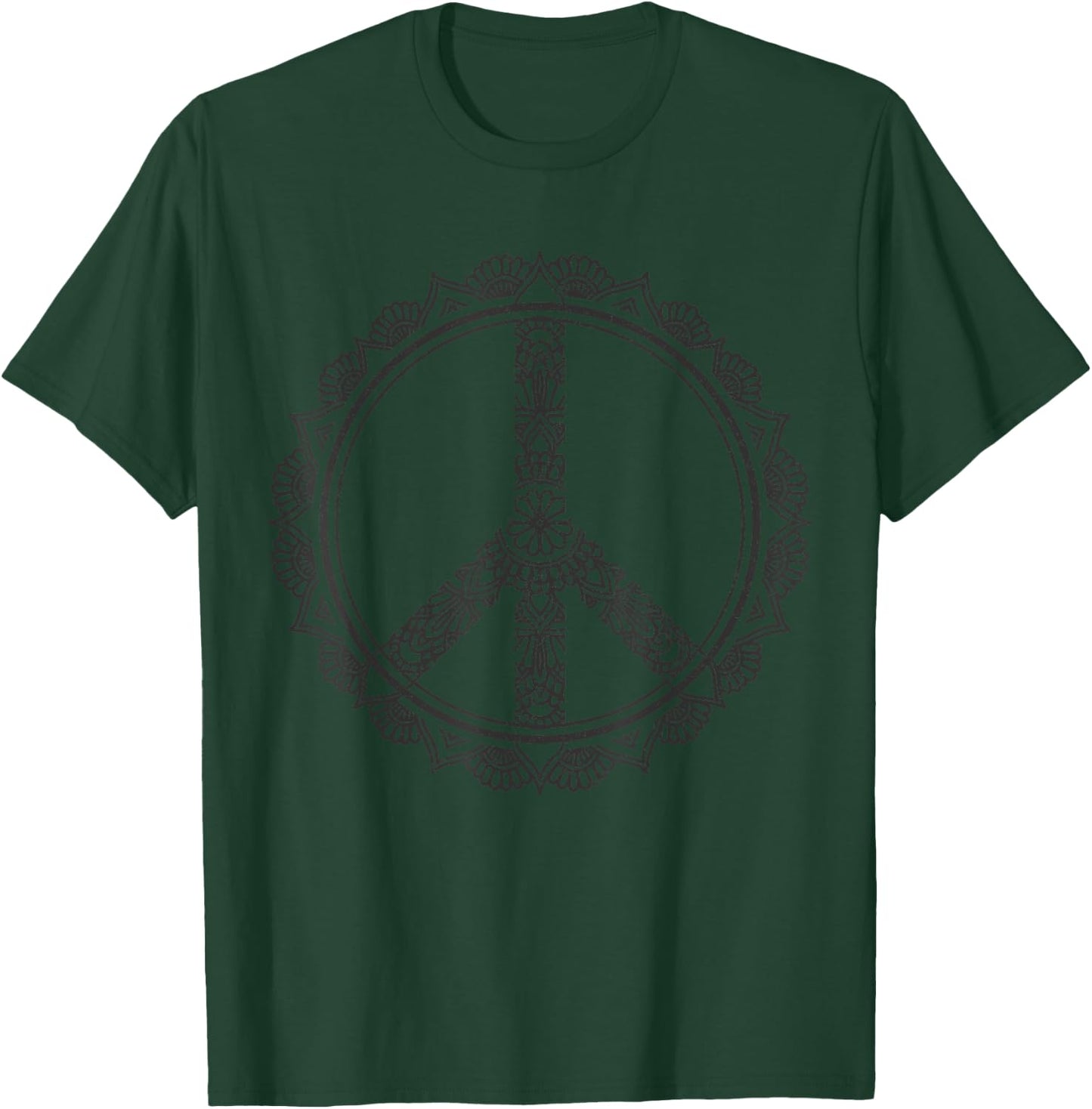 Peace Mandala Peace Sign Yoga Buddha Yogi Gift T-Shirt - T-Shirt | Forest