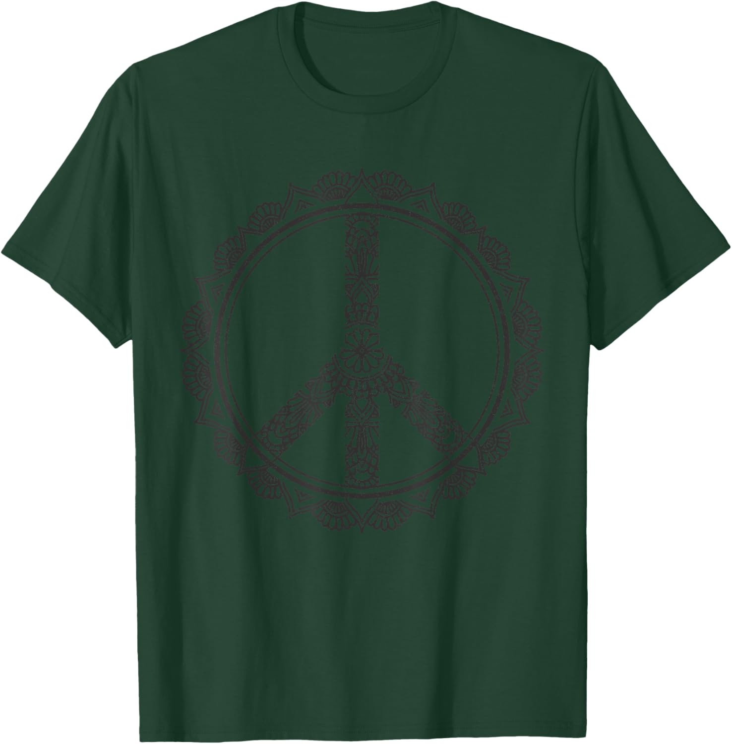 Peace Mandala Peace Sign Yoga Buddha Yogi Gift T-Shirt - T-Shirt | Forest