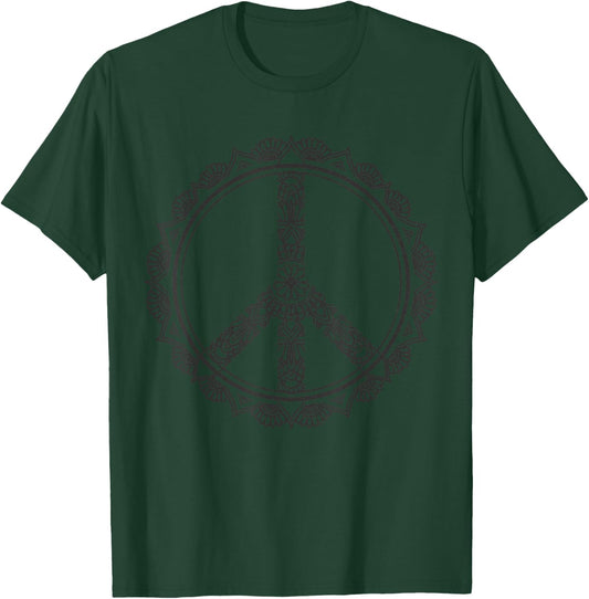 Peace Mandala Peace Sign Yoga Buddha Yogi Gift T-Shirt - T-Shirt | Forest
