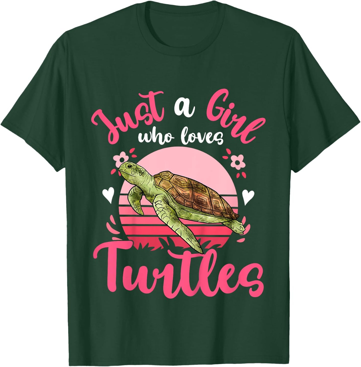 Kids Sea Turtle Just a Girl Who Loves Turtles T-Shirt - T-Shirt | Forest