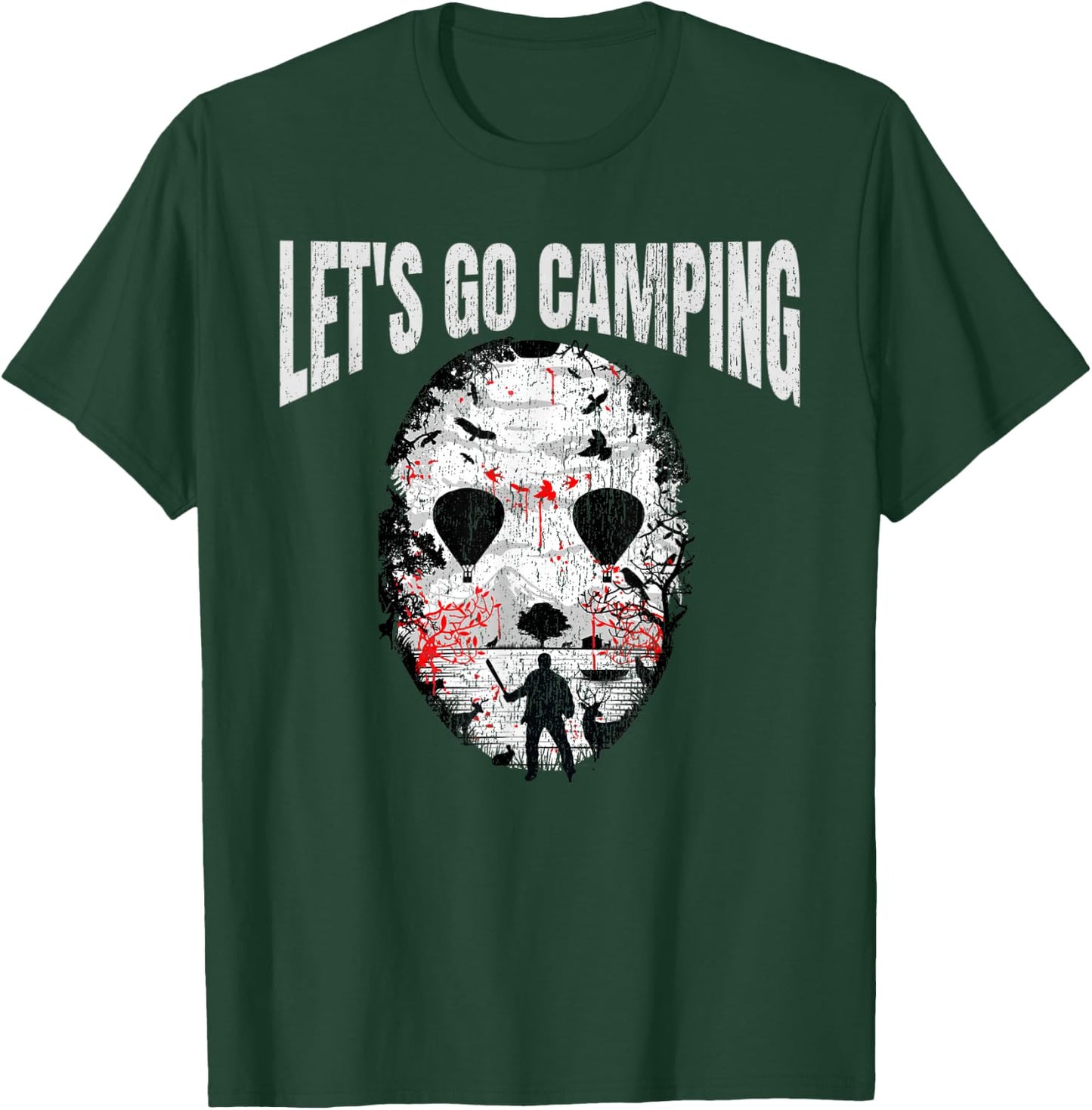 Let's Go Camping Serial Killer Horror Camp Halloween T-Shirt - T-Shirt | Forest
