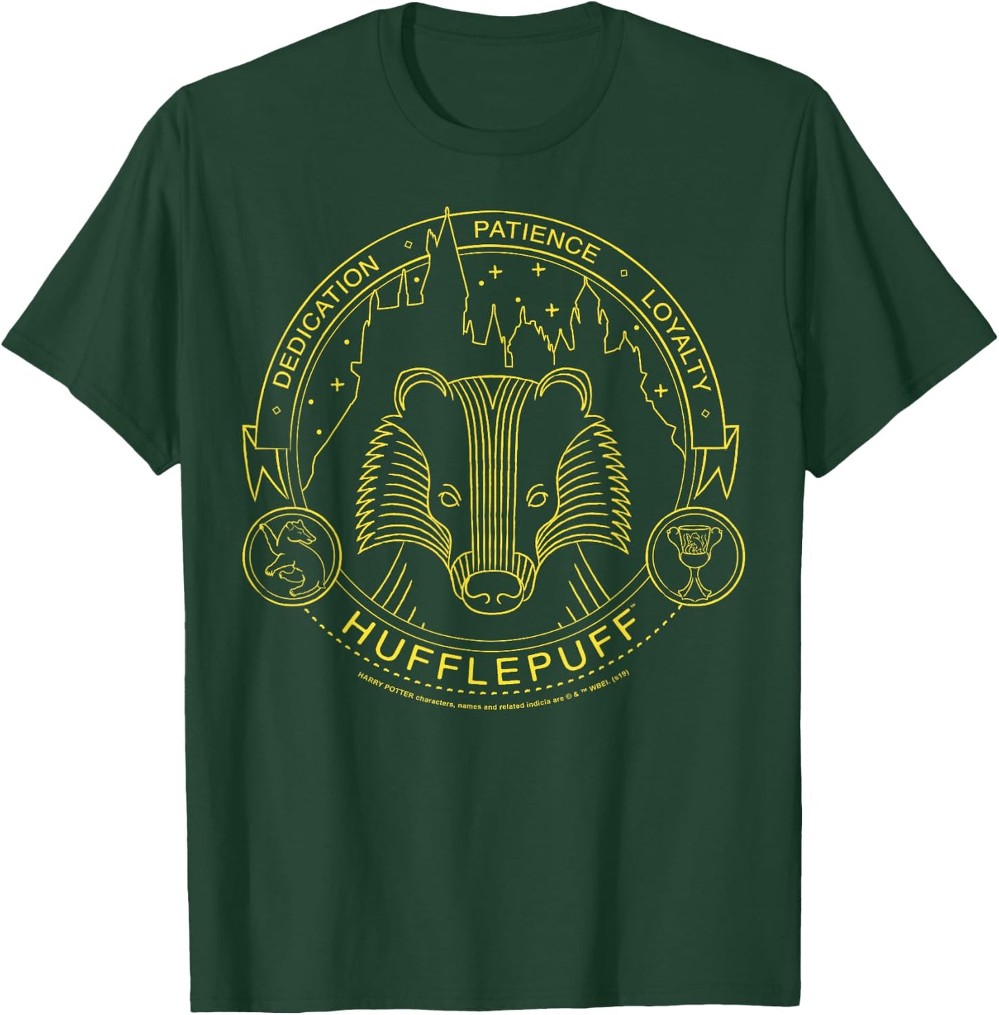 Harry Potter Hufflepuff Symbol Line Art T-Shirt - T-Shirt | Forest