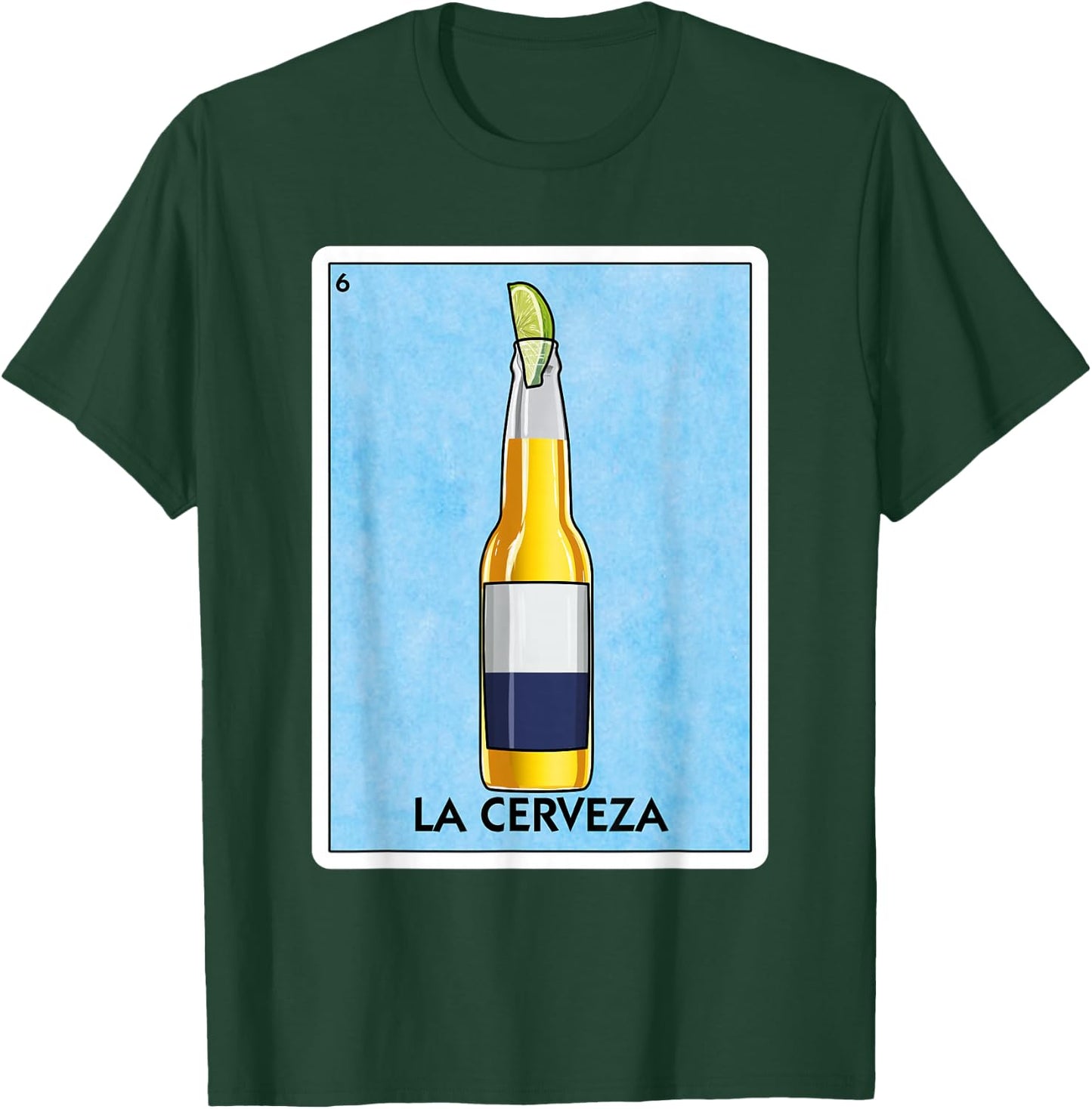 La Cerveza Mexican Beer with Lime Mexican Card Game Small T-Shirt - T-Shirt | Forest