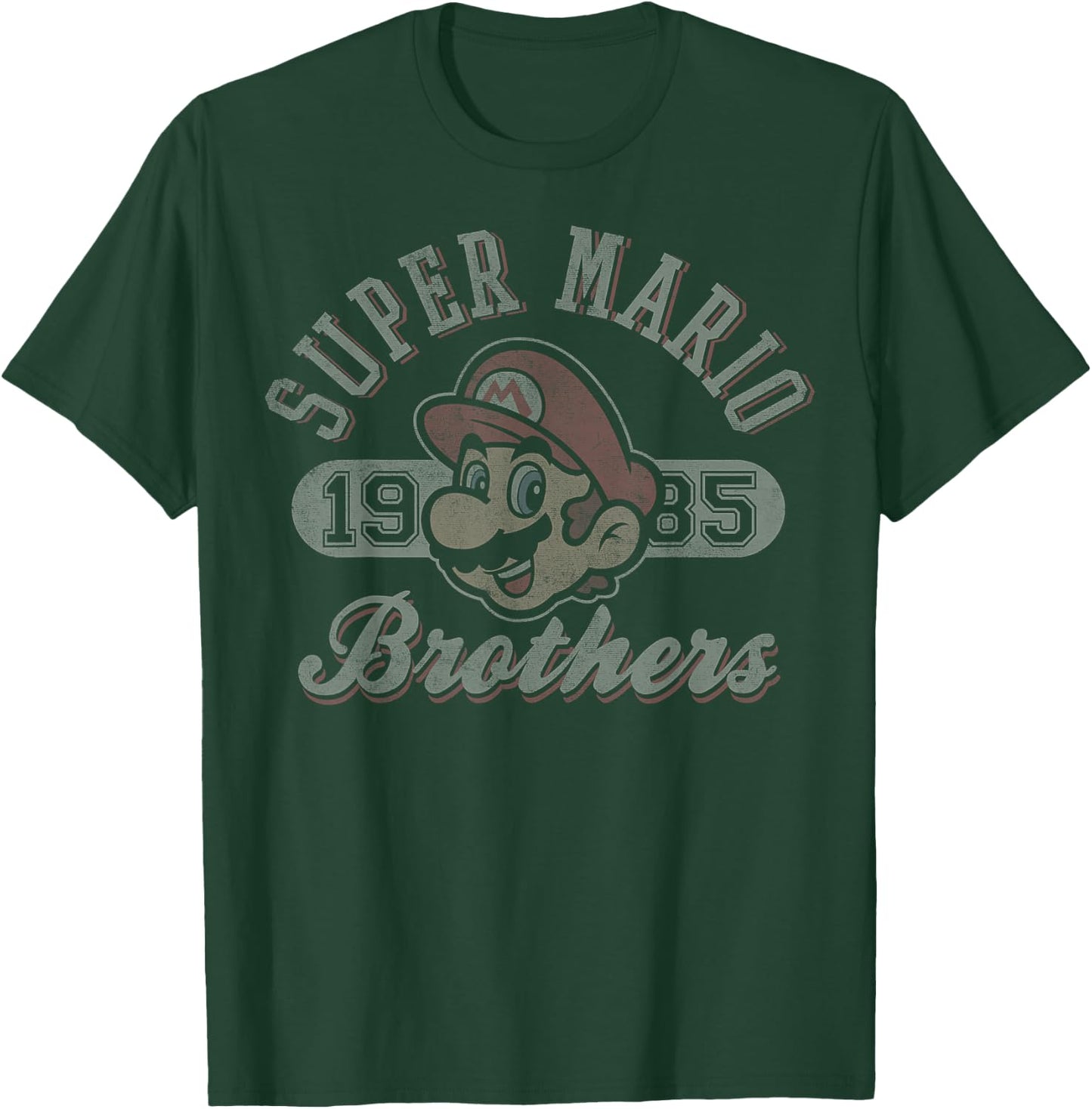 Super Mario Brothers 1985 Vintage Collegiate Nintendo Icon T-Shirt - T-Shirt | Forest
