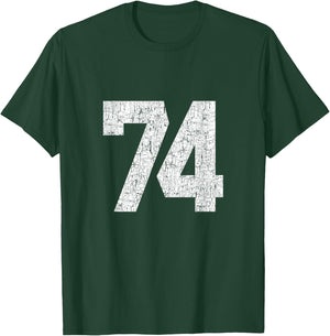 #74 Jersey Uniform Varsity Sports Number, 74th Birthday T-Shirt - T-Shirt | Forest