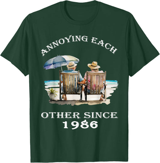Annoying Each Other Since 1986 Funny Pun T-Shirt - T-Shirt | Forest