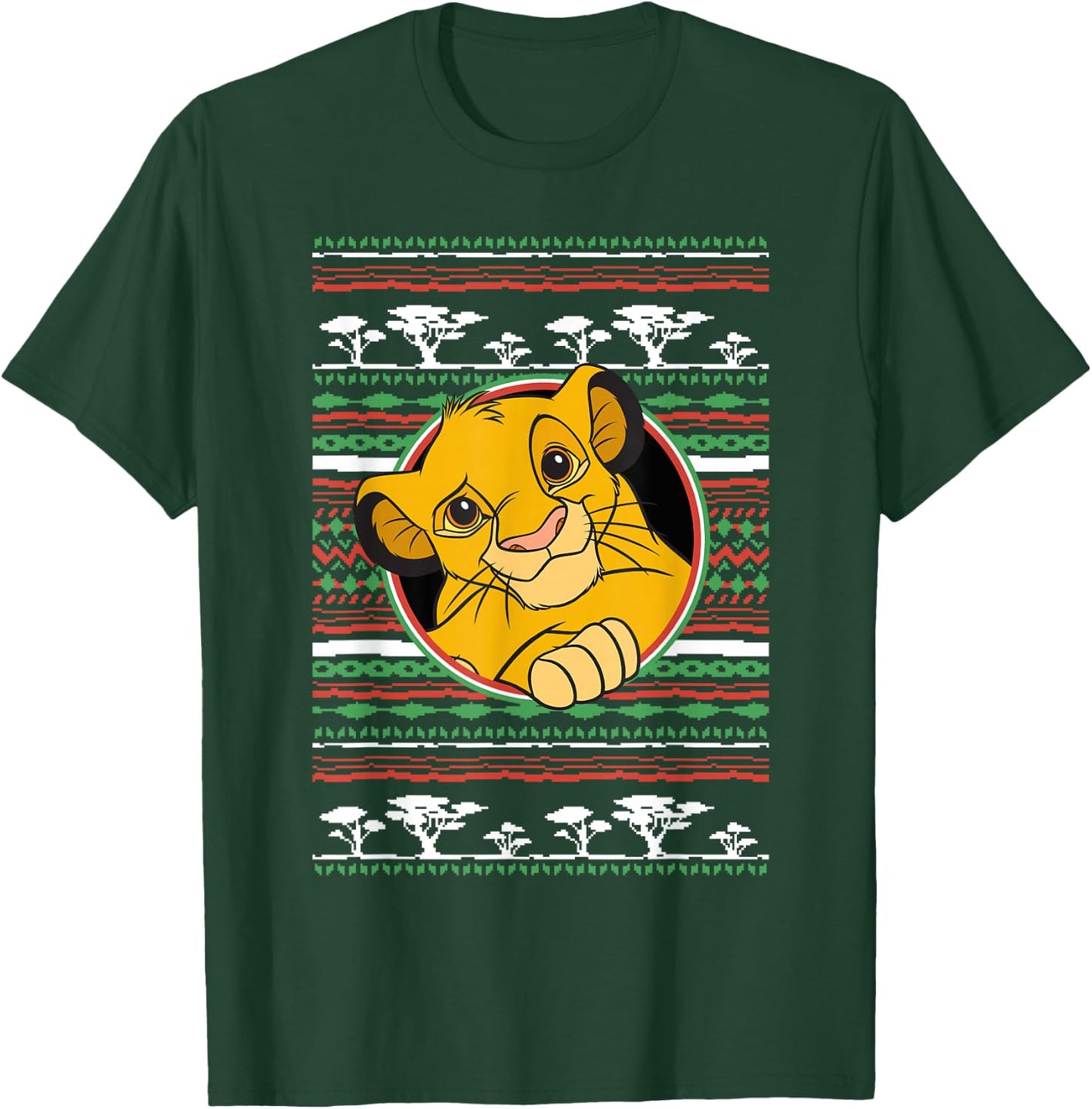 Disney The Lion King Simba Ugly Christmas Sweater Holiday T-Shirt - T-Shirt | Forest