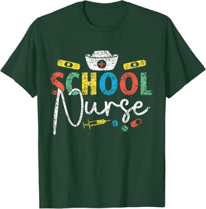 School Nurse Nurses Job Nursing School T-Shirt - T-Shirt | Forest
