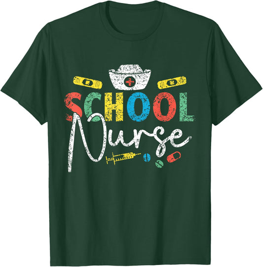 School Nurse Nurses Job Nursing School T-Shirt - T-Shirt | Forest