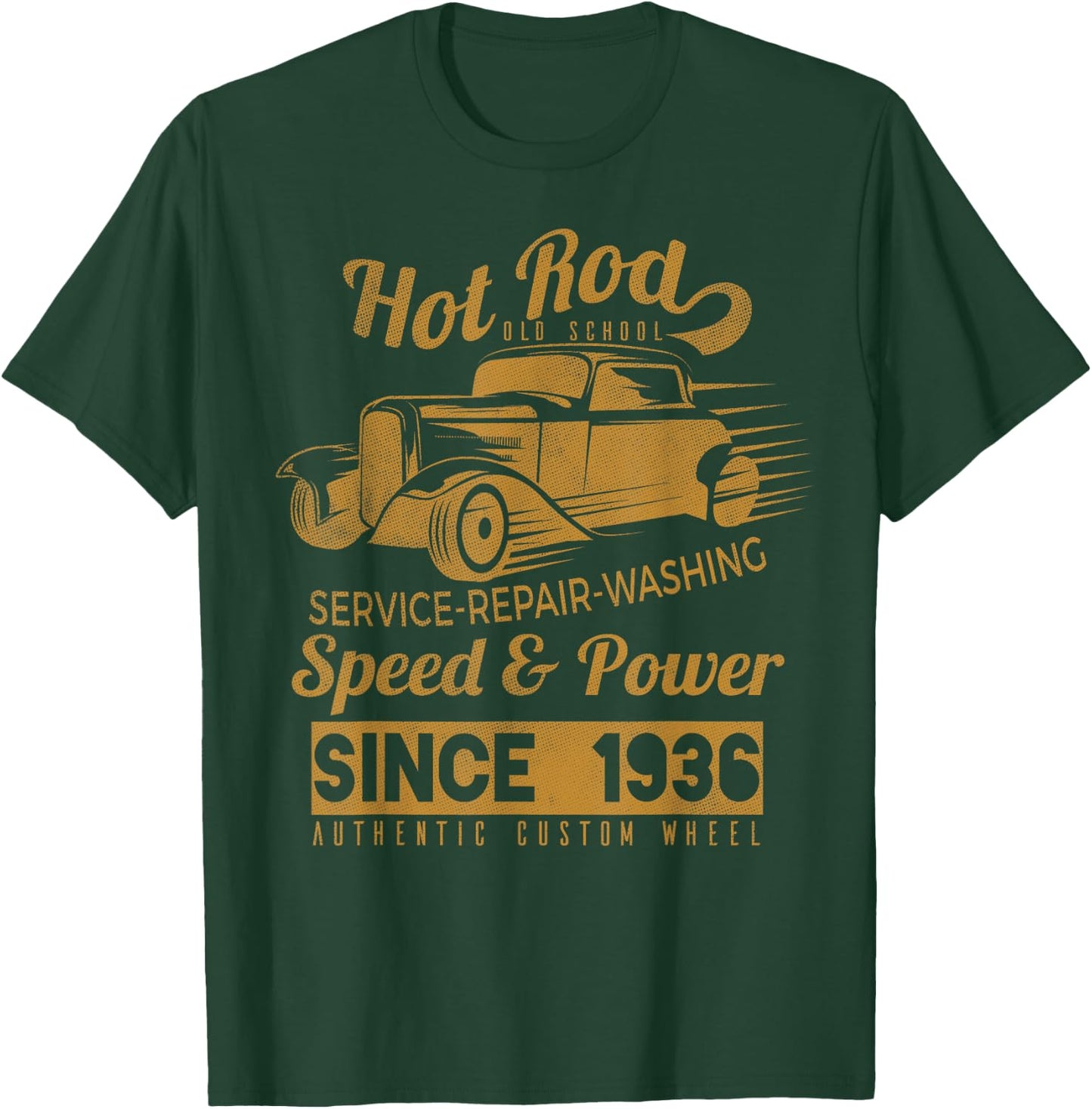 Hot Rod Oldschool Racing Car T-Shirt - T-Shirt | Forest