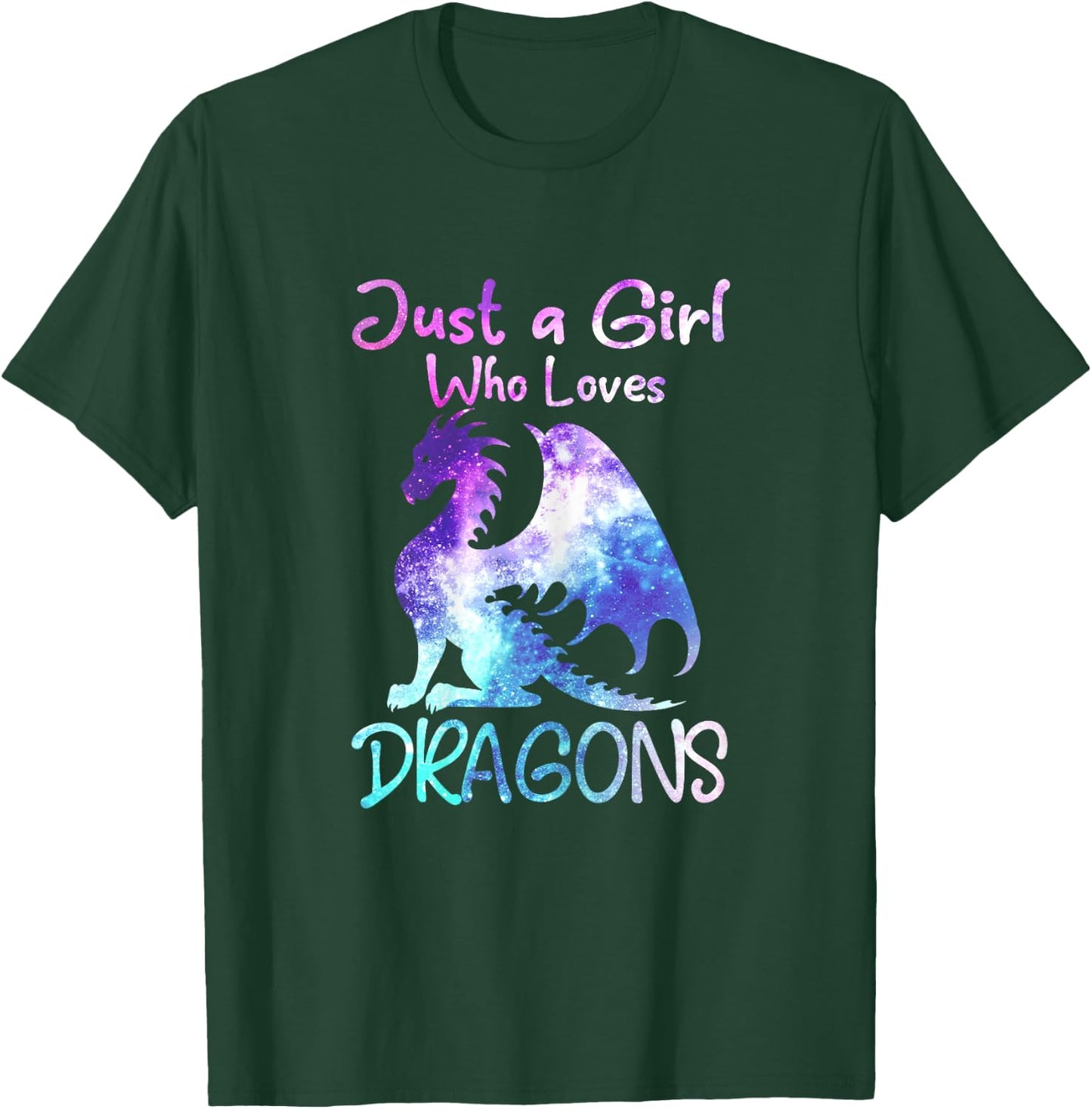 Just a Girl Who Loves Dragons Funny Cute Dragon Gift T-Shirt - T-Shirt | Forest