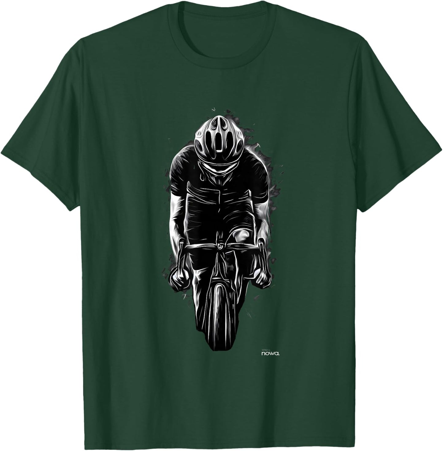 DESIGN by nowa. CYCLING RACER , Men's Black Short Sleeve Modern Cycling T-Shirt - T-Shirt | Forest