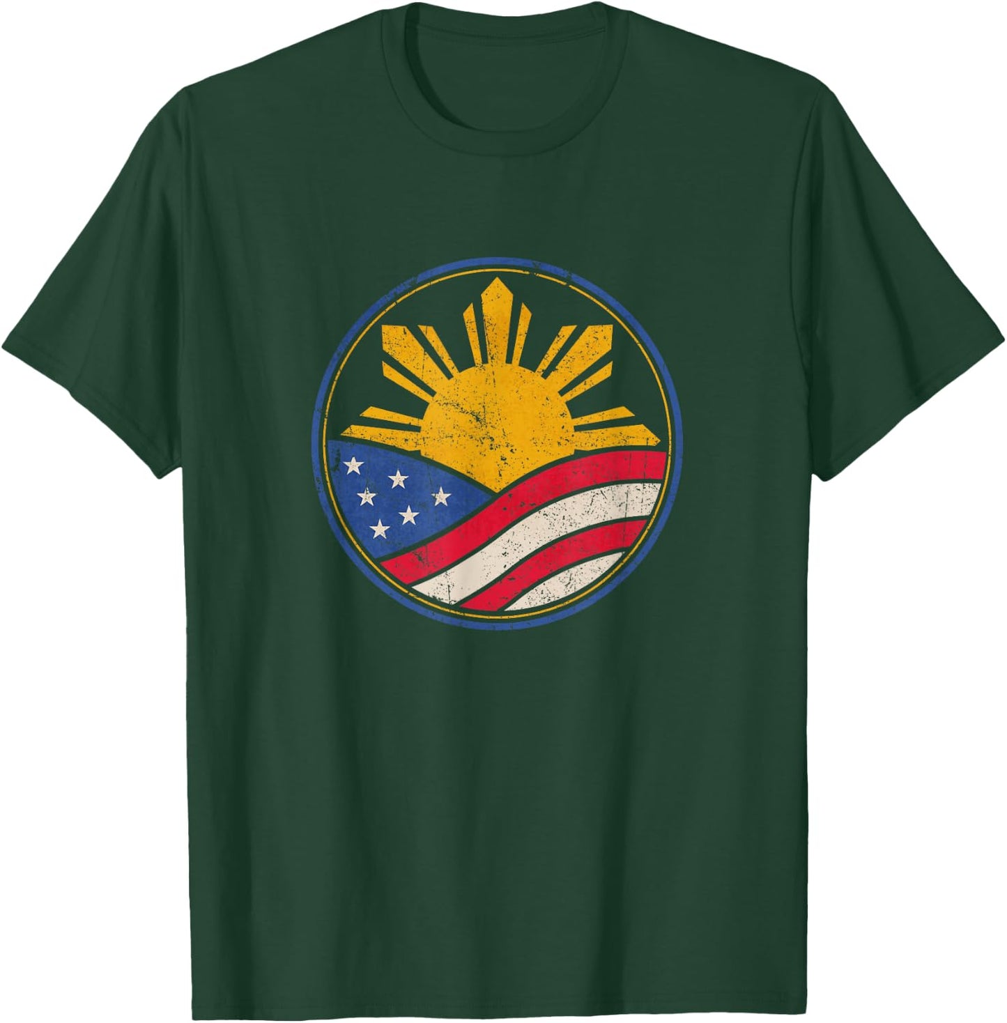 Filipino American Shirt Philippine USA Flag Pinoy Pride T-Shirt - T-Shirt | Forest