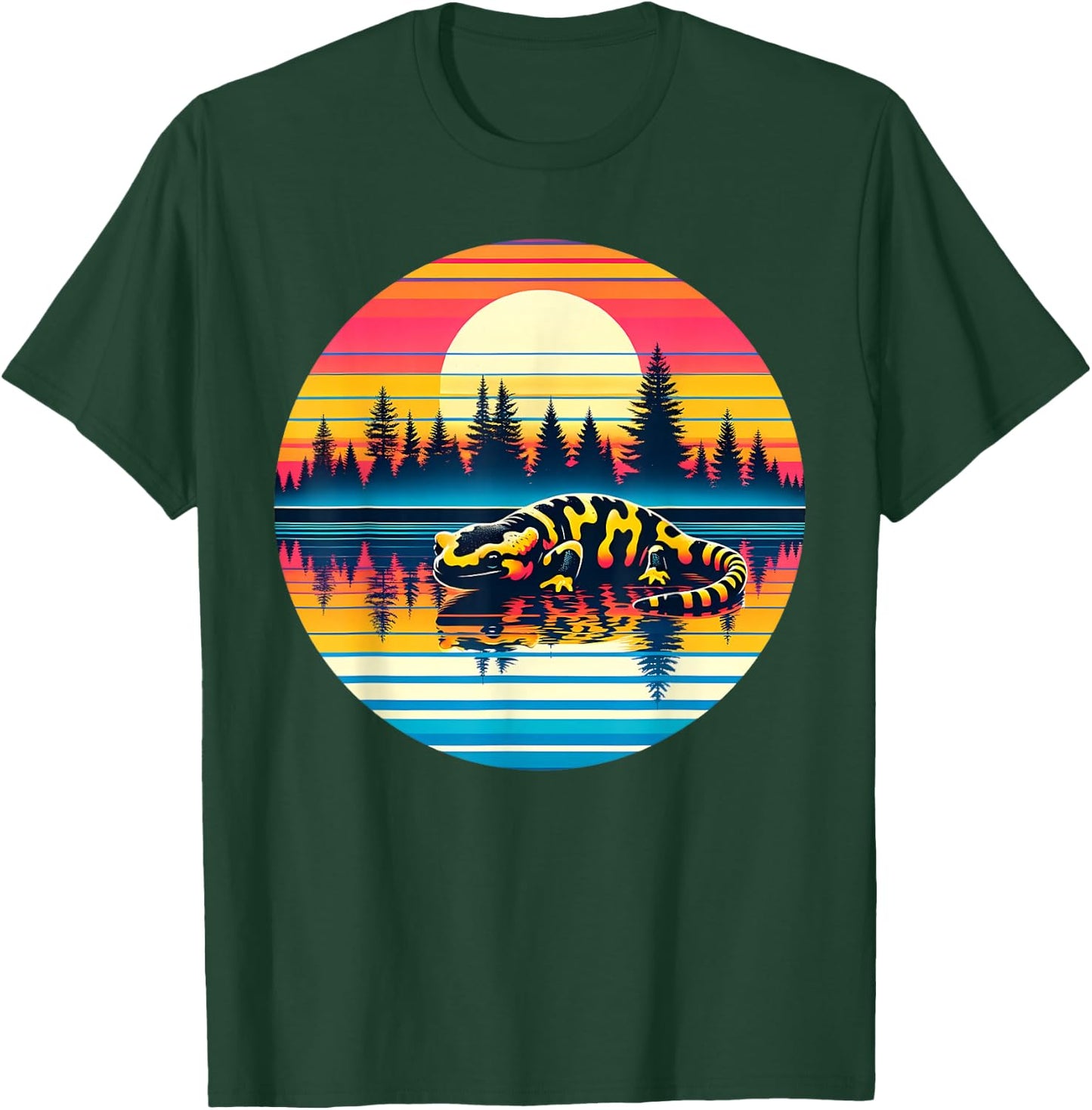 Tiger Salamander Sunset Retro Style Vintage 80s 70s Birthday T-Shirt - T-Shirt | Forest