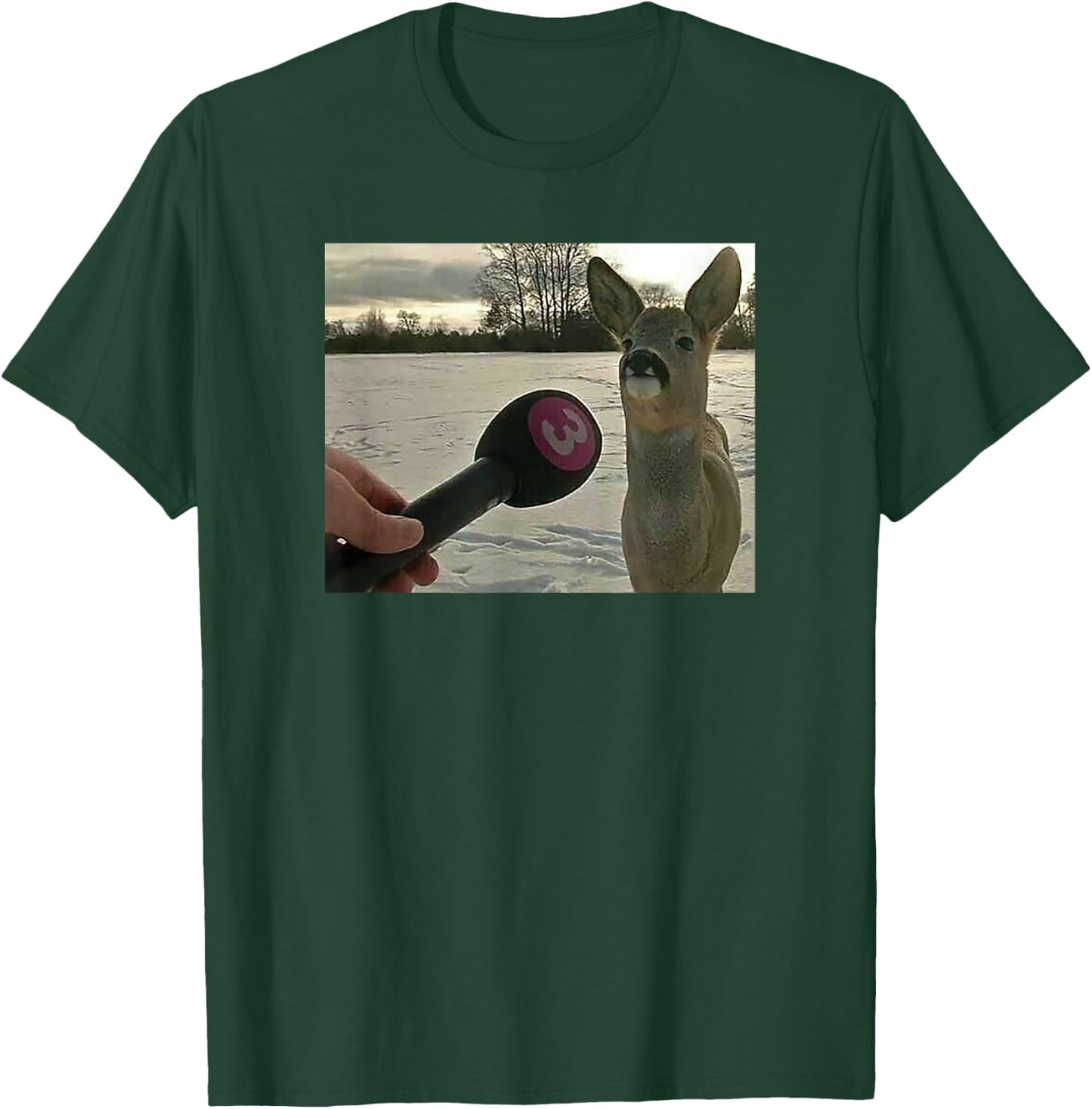 Deer Being Interviewed Meme T-Shirt - T-Shirt | Forest