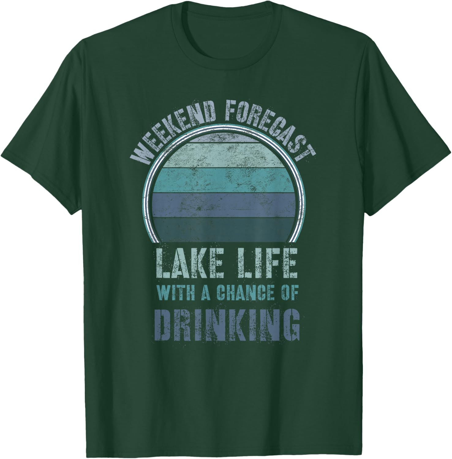 Retro Lake Life Apparel Lake Lover Weekend Forecast Drinking T-Shirt - T-Shirt | Forest