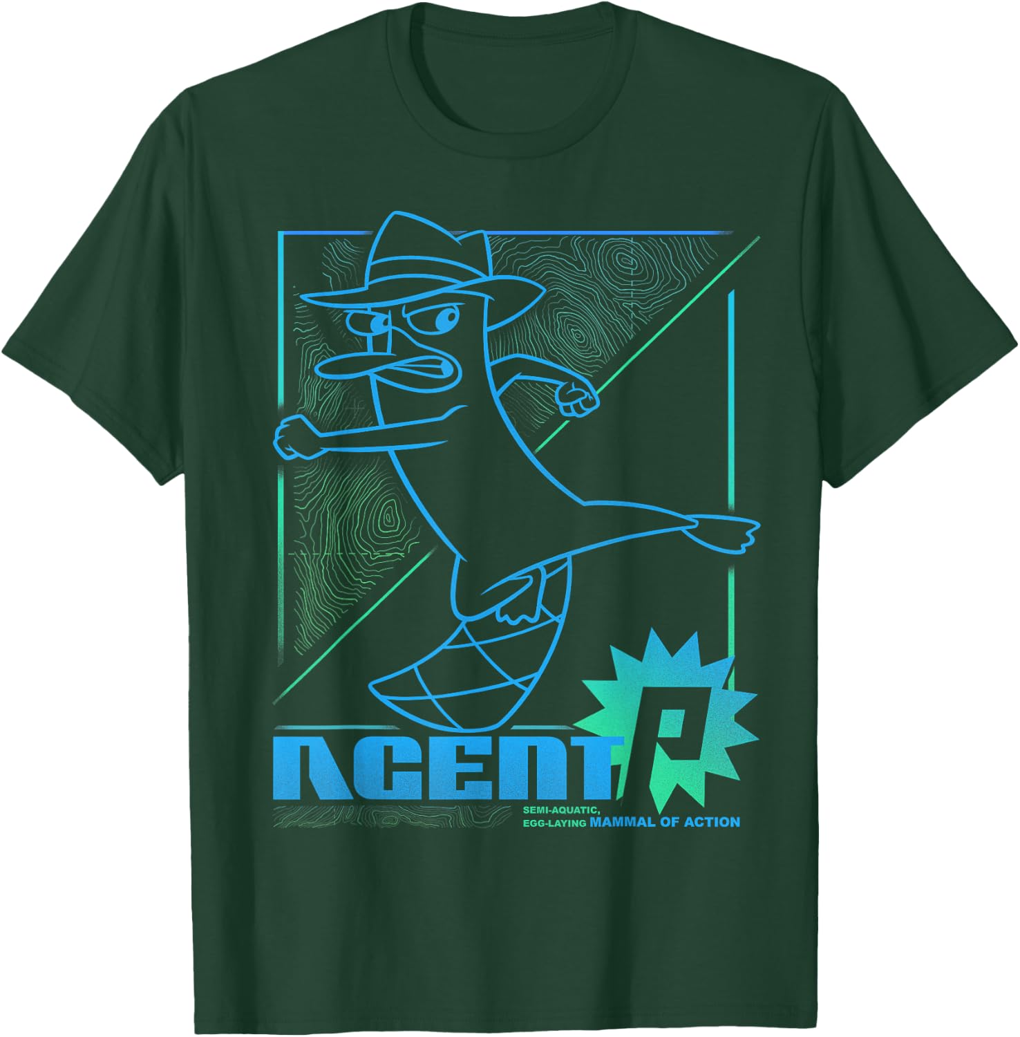 Disney Phineas and Ferb Mammal of Action Line Art T-Shirt - T-Shirt | Forest