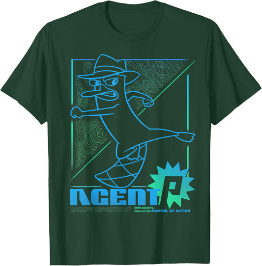 Disney Phineas and Ferb Mammal of Action Line Art T-Shirt - T-Shirt | Forest