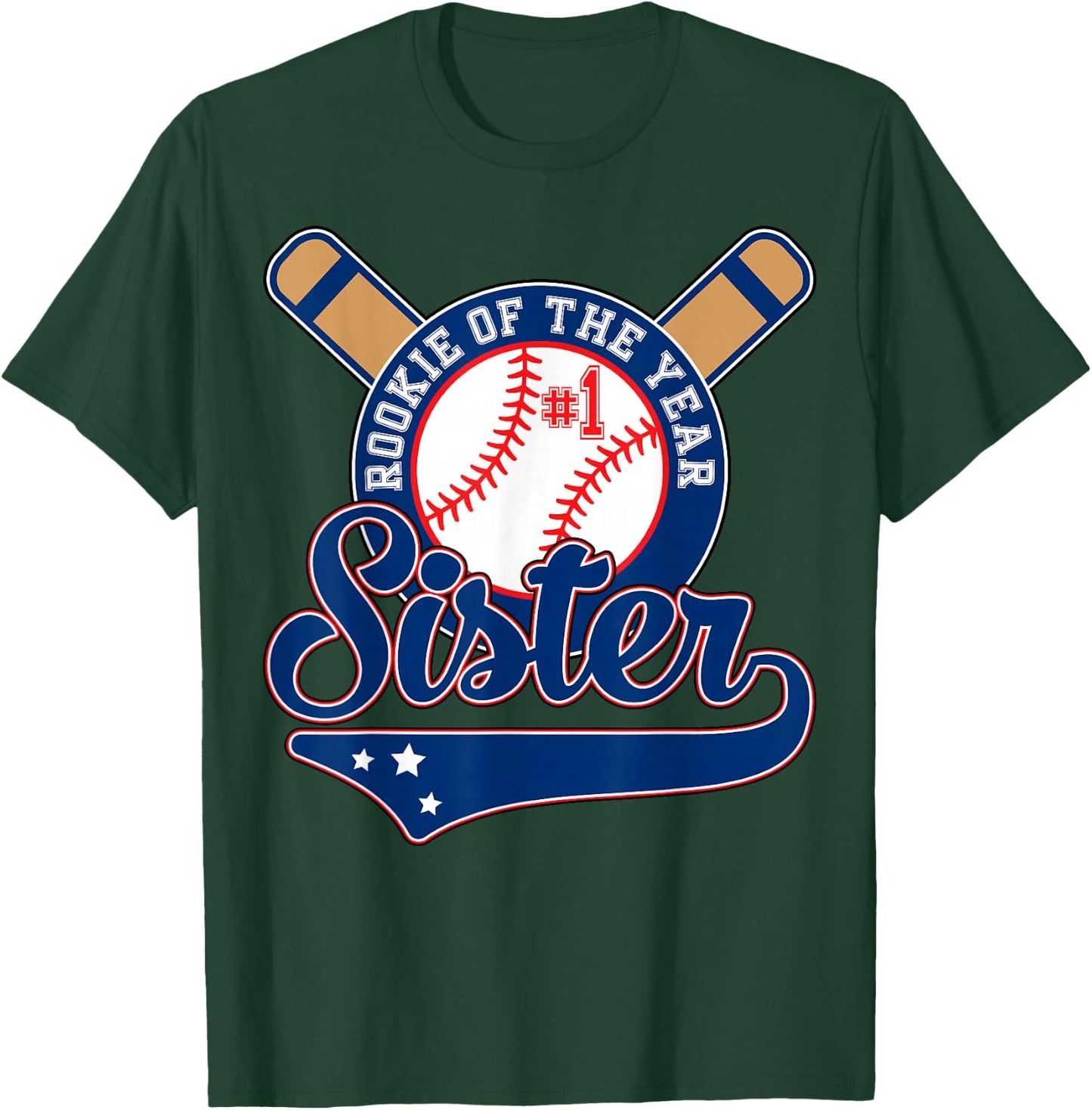Sister of Rookie 1st Birthday Baseball Theme Matching Party T-Shirt - T-Shirt | Forest