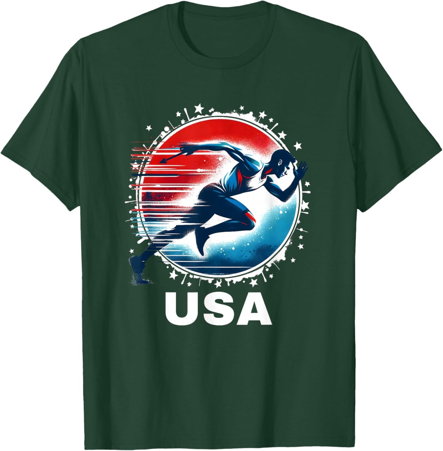 USA Team Track and Field Shirt Track and Field Apparel Track T-Shirt - T-Shirt | Forest