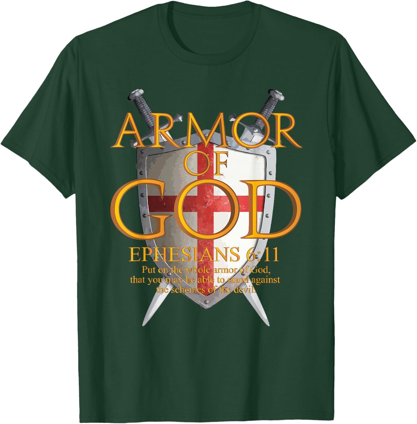 Armor Of God Ephesians Bible Verse Religious Christian Gift T-Shirt - T-Shirt | Forest