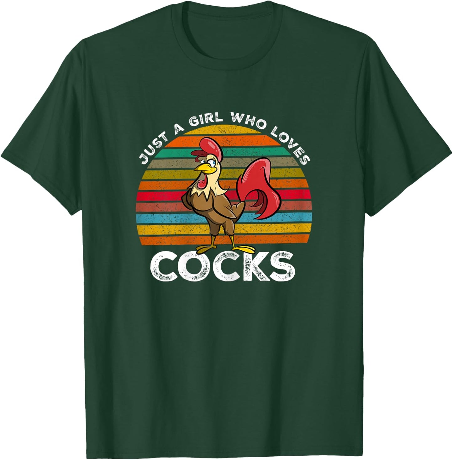 Just A Girl Who Loves Cocks - Funny Rooster Gifts T-Shirt - T-Shirt | Forest