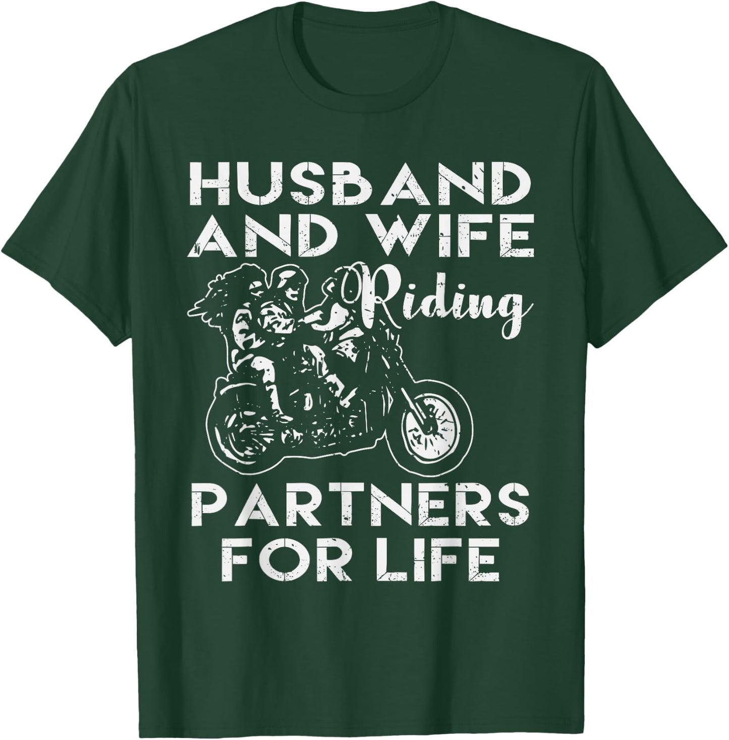 Husband and Wife-riding Partner for Life T-Shirt - T-Shirt | Forest