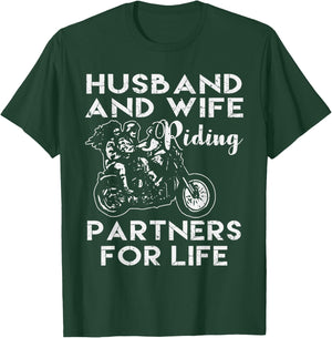 Husband and Wife-riding Partner for Life T-Shirt - T-Shirt | Forest