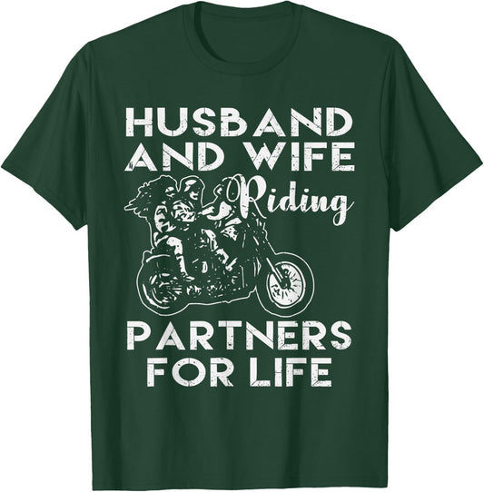 Husband and Wife-riding Partner for Life T-Shirt - T-Shirt | Forest