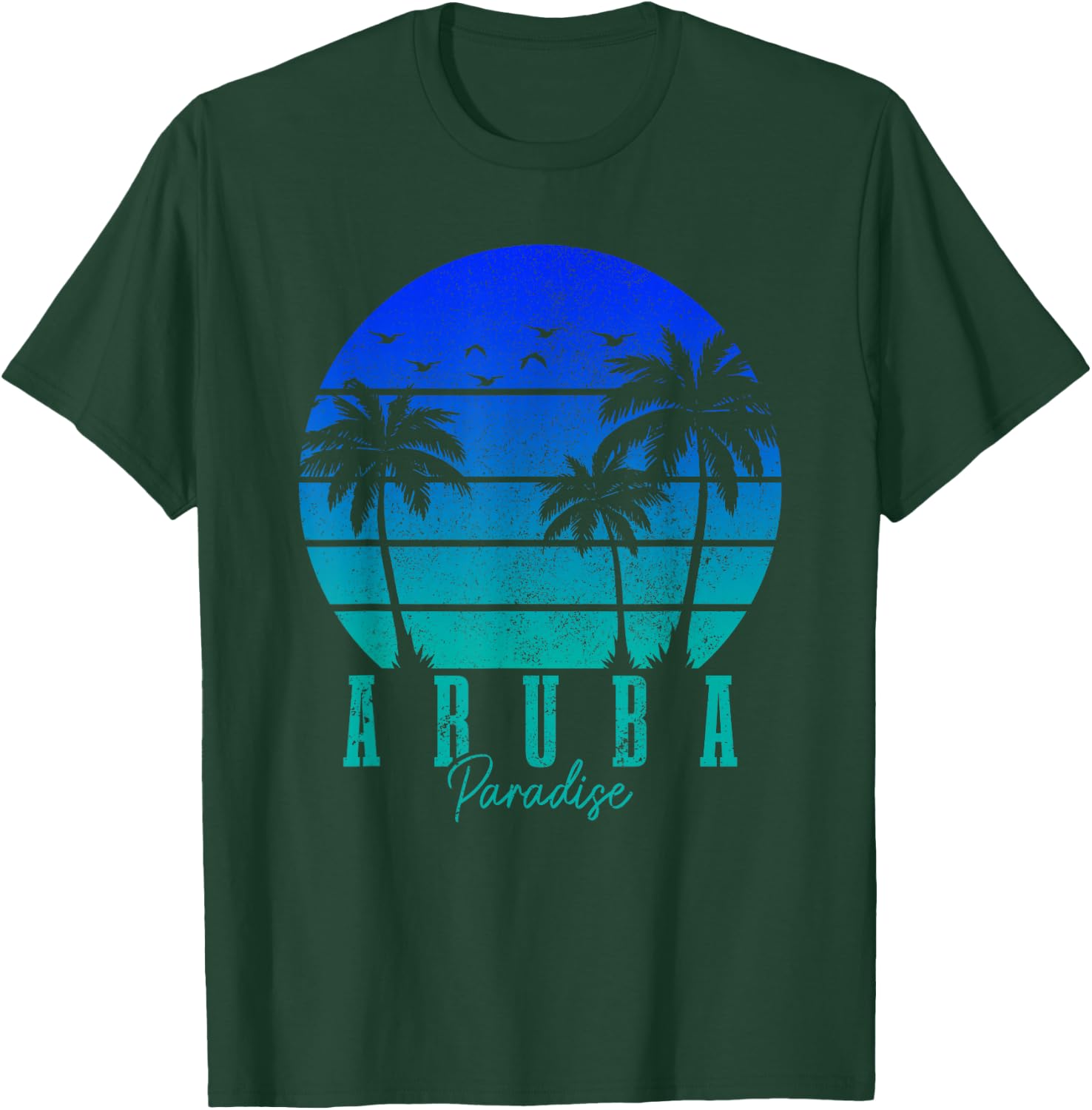 Aruba Vintage Surfer Caribbean T-Shirt - T-Shirt | Forest