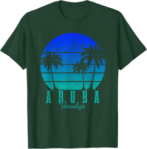 Aruba Vintage Surfer Caribbean T-Shirt - T-Shirt | Forest
