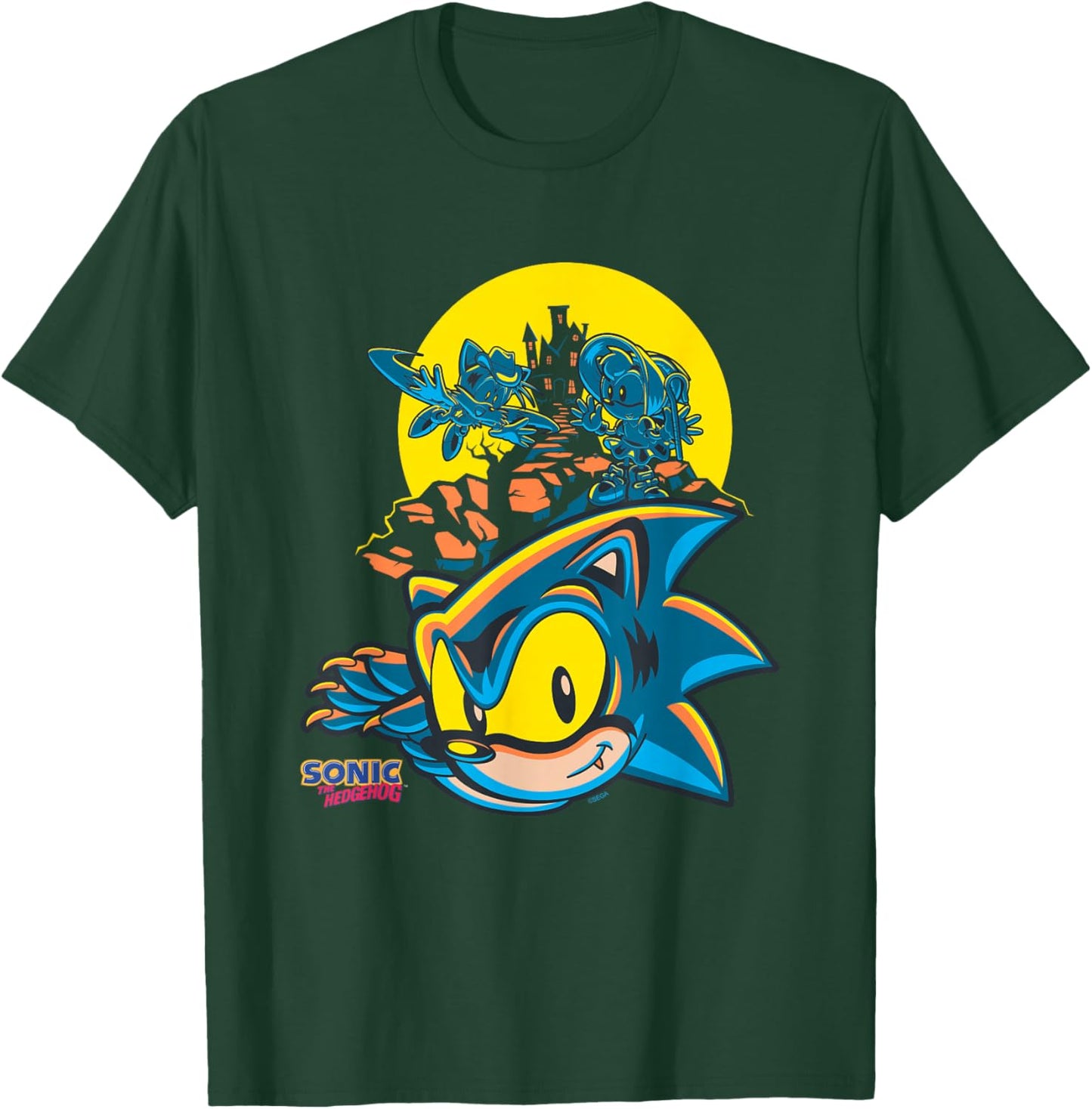 Sonic The Hedgehog Halloween Haunted House Costumes T-Shirt - T-Shirt | Forest