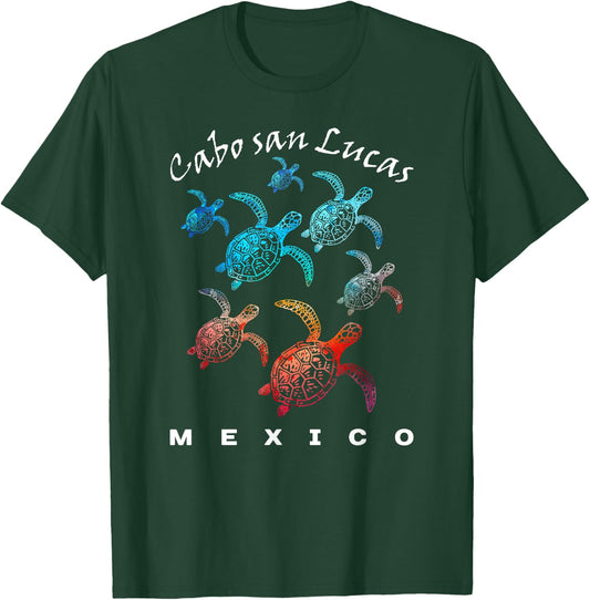 Cabo San Lucas Mexico Beach Vacation Trip Sea Turtle Graphic Women Kids T-Shirt - T-Shirt | Forest