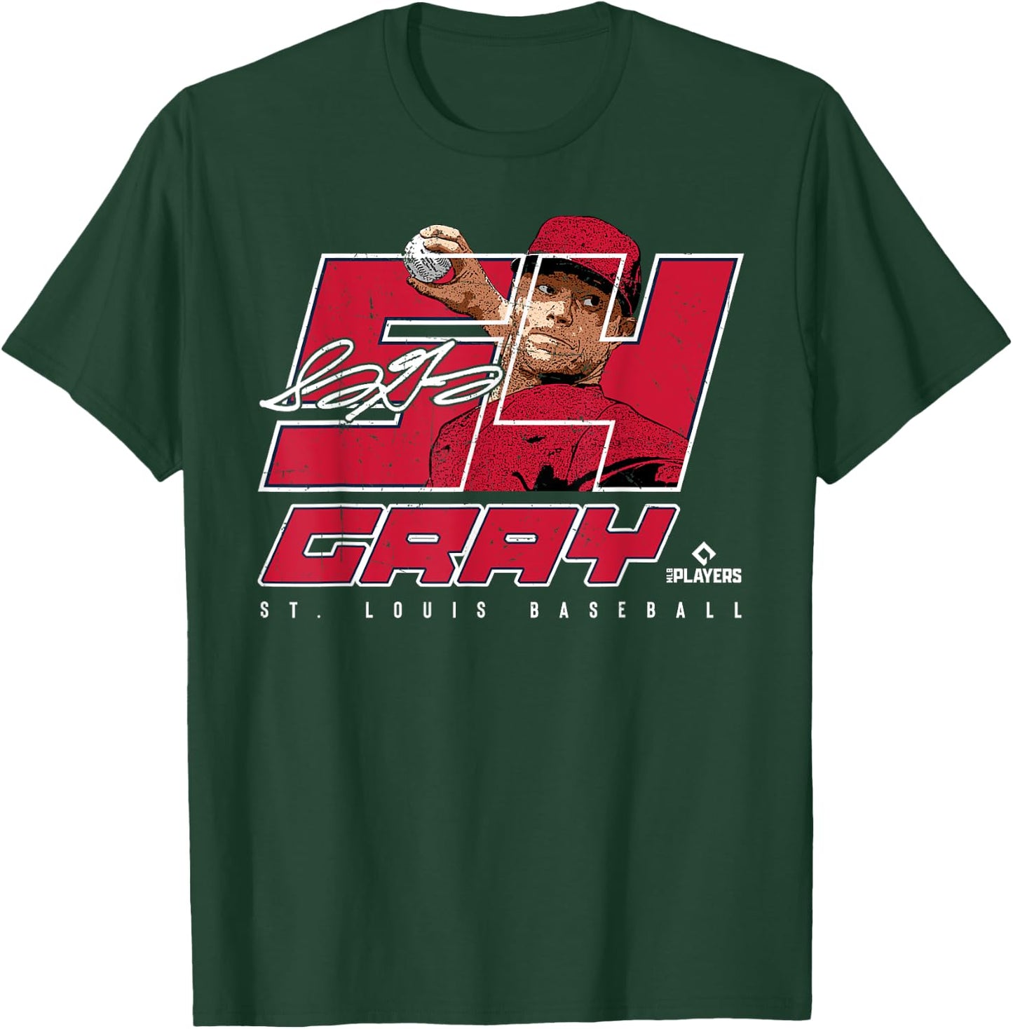 Silhouette Sonny Gray St Louis MLBPA T-Shirt - T-Shirt | Forest