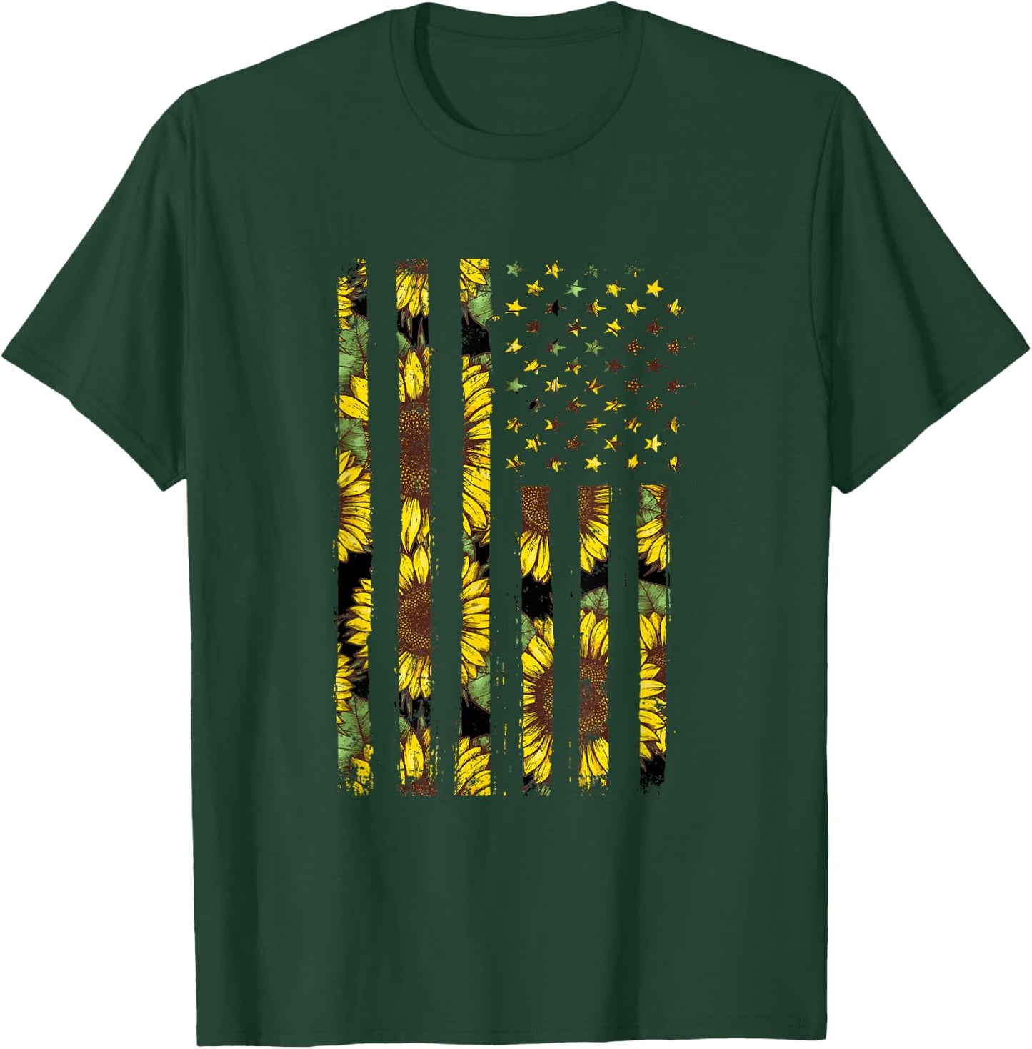 Sunflower Flag Patriotic Yellow American Flag Small T-Shirt - T-Shirt | Forest