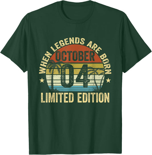 Vintage October 4 Retro Limited Edition October 4 Birthday T-Shirt - T-Shirt | Forest