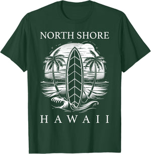 North Shore Hawaii Surf Hawaiian Oahu Vintage Surfing Surfer T-Shirt - T-Shirt | Forest