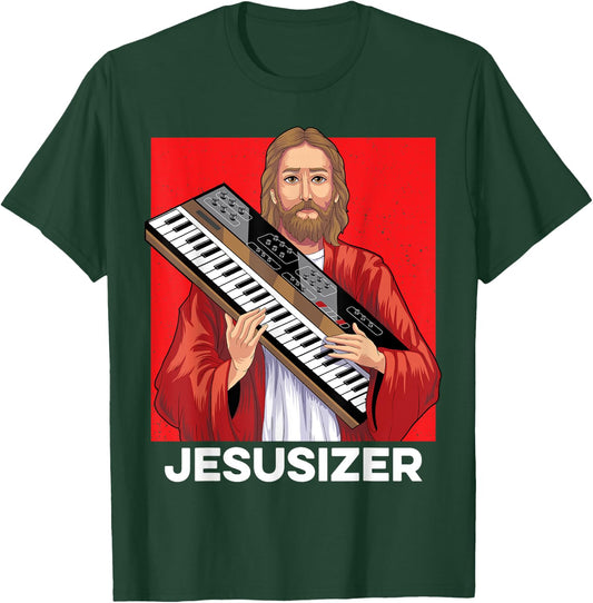 Jesusizer Holy Synthesizer Analog Jesus Synth Music Nerd T-Shirt - T-Shirt | Forest