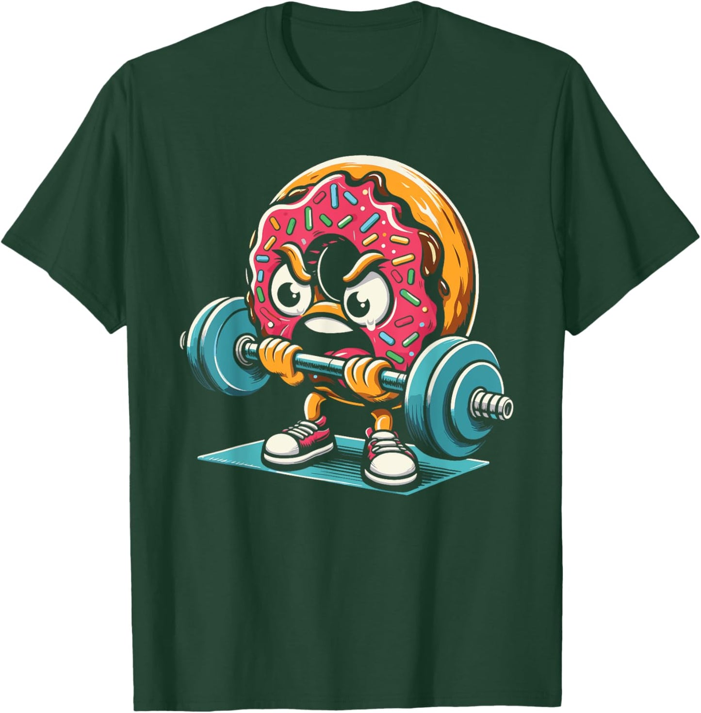 Donut Lifting Weights Funny Gym Workout Weightlifting T-Shirt - T-Shirt | Forest