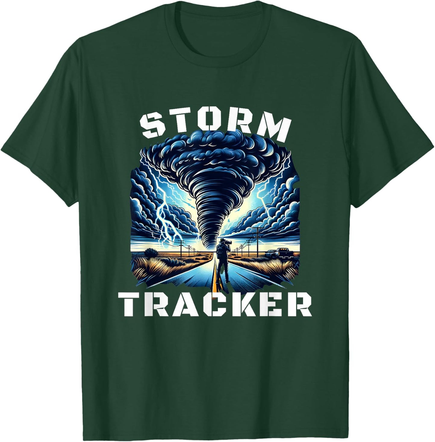 Tornado Hunter Meteorology Enthusiast Storm Tracker T-Shirt - T-Shirt | Forest