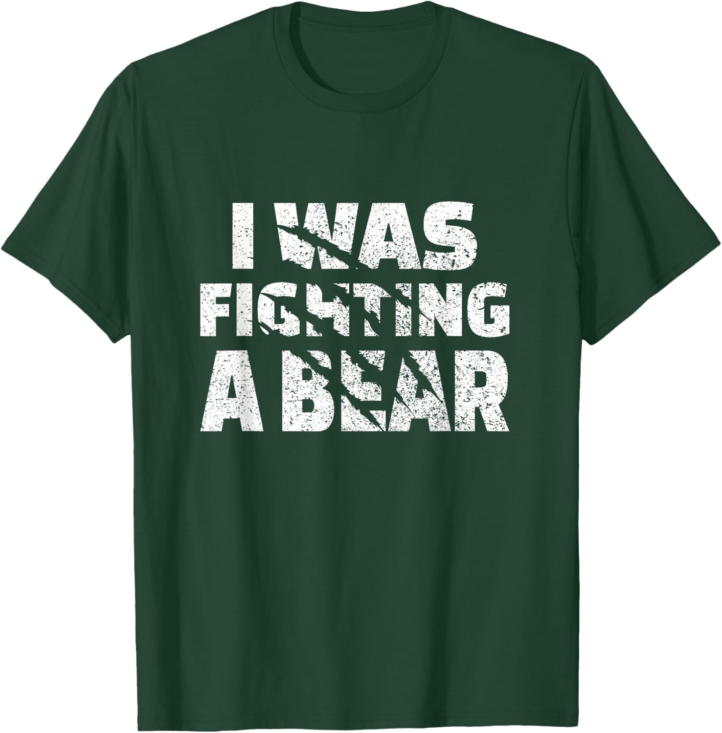Funny Injury Recovery I was Fighting A Bear T-Shirt - T-Shirt | Forest
